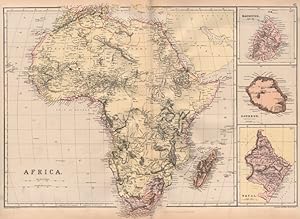Africa; Inset maps of Mauritius; Bourbon (Reunion); Natal