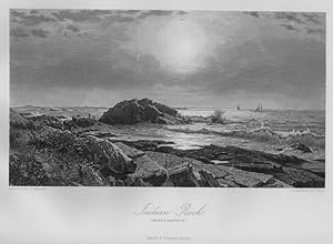 VIEW OF INDIAN ROCK at NARRAGANSETT After WILLIAM S. HASELTINE Engraved by HUNT,1872 Historical A...
