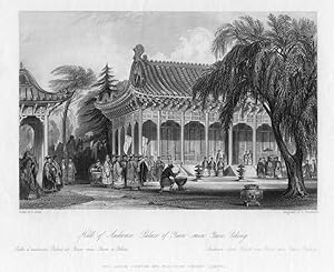 HALL OF AUDIENCE IN PALACE OF YUEN MIN YUEN IN PEKING After THOMAS ALLOM Engraved by BRANDARD,185...