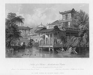 HOUSE OF A CHINESE MERCHANT NEAR CANTON IN CHINA After THOMAS ALLOM Engraved by CAPONE,1858 Steel...
