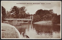 Luton Suspension Bridge Wardown Park Luton Real Photo E.T.W. Dennis Postcard