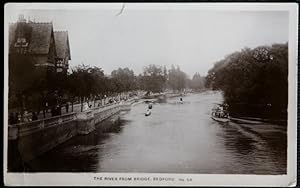 Bedford The River From The Bridge Real Photo Lillywhite Series Postcard