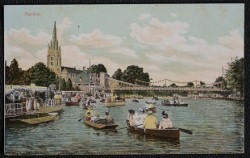 Marlow Punts On The River Vintage Postcard
