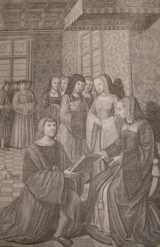 Jean Des Marets Presente Un Livre A La Reine Anne.