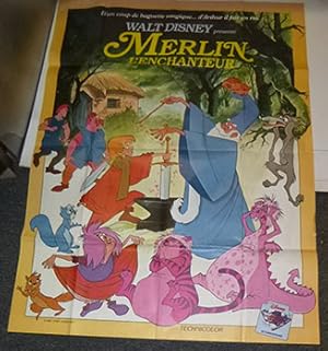 Walt Disney - Merlin l'Enchanteur. (The Sword in the Stone). Original poster for later release.