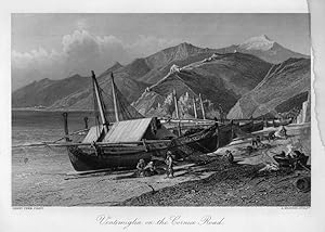 VIEW OF VENTIMIGLIA ITALY After HENRY FENN Engraved by KRAUSSE,1875 Steel Engraving