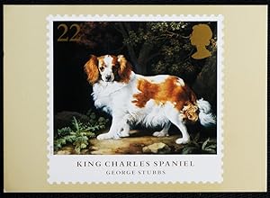 George Stubbs Artist King Charles Spaniel Dog Royal Mail Postcard Issued 1991