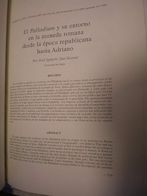 El Palladium y su entorno en la moneda romana desde la época republicana hasta Adriano