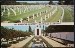 Cambridge Postcard American Cemetery Memorial Madingley