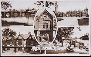 Chester Postcard Dee Bridge Eaton Hall Stanley Palace Suspension Bridge