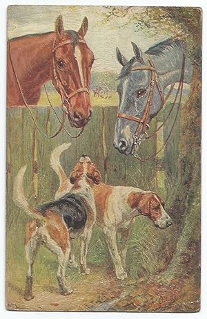 Horse Postcard Faithful Friends Raphael Tuck & Sons Ltd Oilette Series