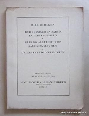 Herzog Albrecht v. Sachsen-Teschen, Dr. Albert Figdor, Wien (.). Darunter Manuskripte mit Miniatu...