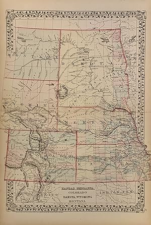 Map of Kansas, Nebraska and Colorado. Showing also the Southern Portion of the Dacotah