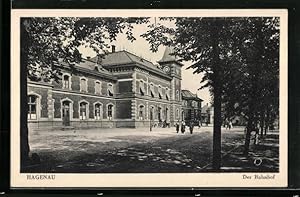 Ansichtskarte Hagenau, Der Bahnhof