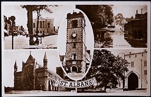 St. Albans Postcard St. Michael's Clock Tower Real Photo Postcard