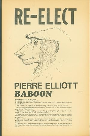 Re- Elect Pierre Elliott Baboon (poster)