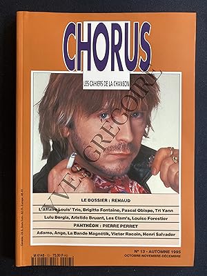 CHORUS-LES CAHIERS DE LA CHANSON-N°13-OCTOBRE-NOVEMBRE-DECEMBRE 1995-RENAUD
