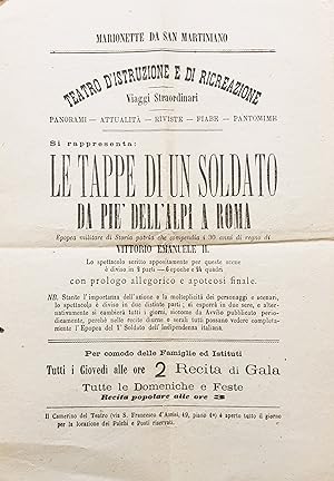 Le tappa di un soldato da piè dell'Alpi a Roma - Marionette di San Martiniano Torino 1880 ca.