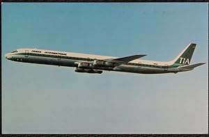 Super DC-8 Fan Jet Postcard TIA trans International Aviation Airline
