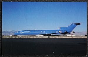 Braniff International Aviation Airline Boeing 727-227 Postcard Corvette Blue Ultra Color