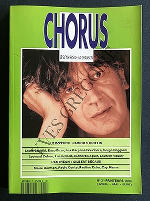 CHORUS-LES CAHIERS DE LA CHANSON-N°3-AVRIL-MAI-JUIN 1993-JACQUES HIGELIN