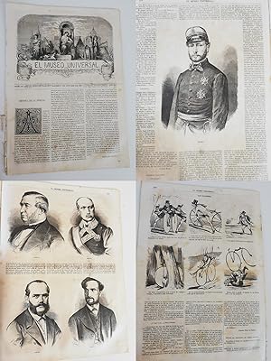 EL MUSEO UNIVERSAL Nº40 , 4 OCTUBRE 1868 AÑO XII. Grabados: General Prim, Olózaga, Serrano, Topete ,