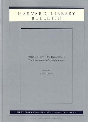 Material Poetry of the Renaissance / The Renaissance of Material Poetry