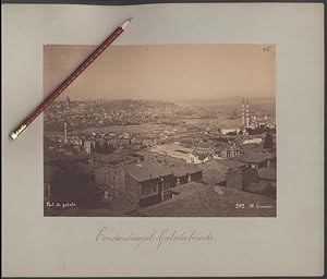 Fotografie M. Iranian, Ansicht Constantinopel - Konstantinopel, Panorama mit Galatabrücke, Moschee