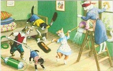 Cat Postcard Cleaning Duties