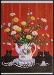 Cat Postcard Tripp Trapp Trylle Ida Jorgensen born Norway Watercolor 1987