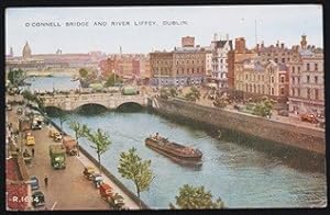 Dublin Postcard O'Connell Bridge River Liffy Vintage