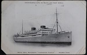 Carnarvon Castle Postcard Royal Mail Motorship Union Castle East Africa
