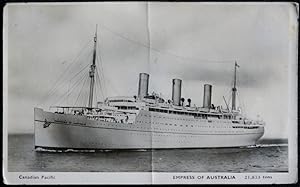 Empress Of Australia Ship Postcard Canadian Pacific