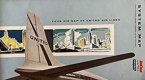 A Grouping of Three [3] Pieces of Mid-Century United Airlines Travel Ephemera