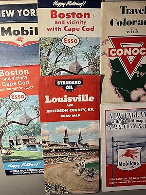 Grouping of Six [6] Mid-Century Automobile Maps from the New England and Middle Atlantic States
