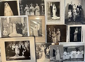 A Grouping of Twenty One [21] Early to Mid Twentieth Century B&W Formal Wedding Portraits