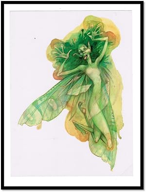 Brian Froud Pressed Fairy Print "Snap" 6.75 by 9 inches From Lady Cottington