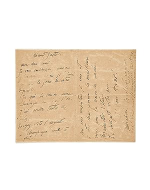 Très rare lettre de Modigliani écrite d un ton facétieux lors du réveillon du nouvel an