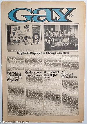 Gay: vol. 3, #82, August 7, 1972; Gay Books Displayed at Library Convention