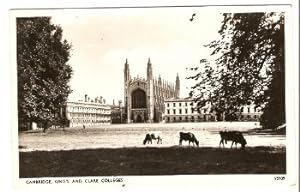 Cambridge Postcard Kings College Clare Vintage 1957
