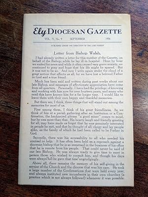 Ely Diocesan Gazette, Vol. 71 No. 9 September 1956