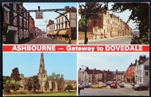 Ashbourne Postcard Dovedale The Green Man Blacks head St. Oswald's 1983