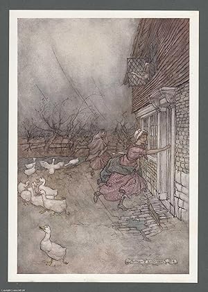 Arthur Rackham: Even to this day they never hear a thunder-storm. An original colour print, c.190...