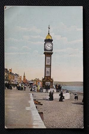 Weymouth Postcard Jubilee Clock LOCAL PUBLISHER Triple Franking Marks 1906