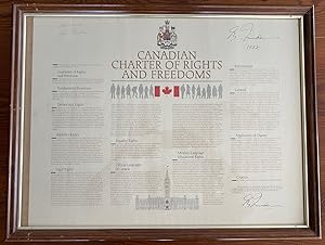 Canadian Charter of Rights and Freedoms hand-signed and dated 1982 by then Prime Minister P.E. (P...