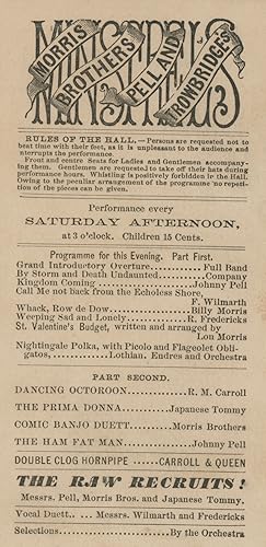 Two Programs for Morris Brothers Pell and Trowbridge Programs Featuring Thomas Dilward, c. 1863
