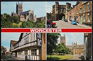 Worcester Postcard Greyfriars Edgar Tower College Green Multiview