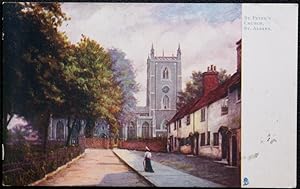 St. Albans Postcard St. Peter's Church Herts Hertfordshire