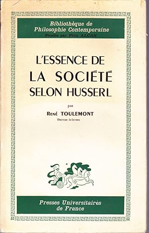 L'essence de la société selon Husserl.