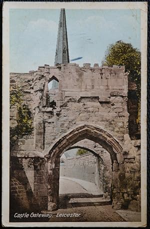 Leicester Postcard Castle Gateway Vintage